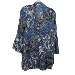 Jaipur womens blouse sz M Pleated in sections VGUC semi sheer Poly see measure